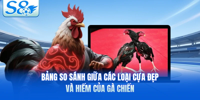 Bảng so sánh giữa các loại cựa đẹp và hiếm của gà chiến 